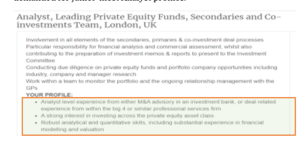 How do I get a job in private equity in London